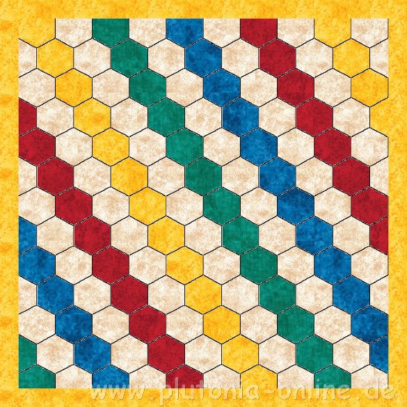 Entwurf einer Patchwork-Babydecke aus Hexagon