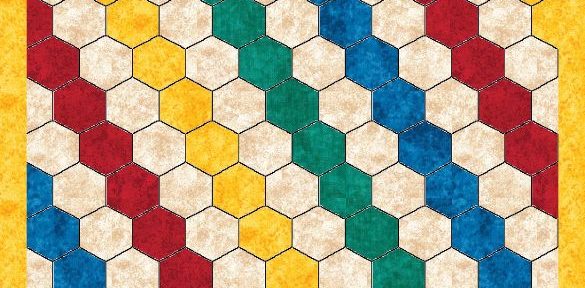 Entwurf einer Patchwork-Babydecke aus Hexagon