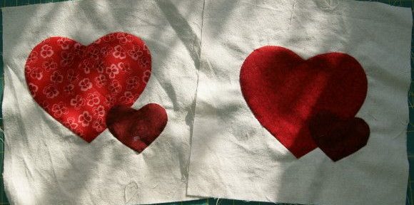Applizierte Herzen