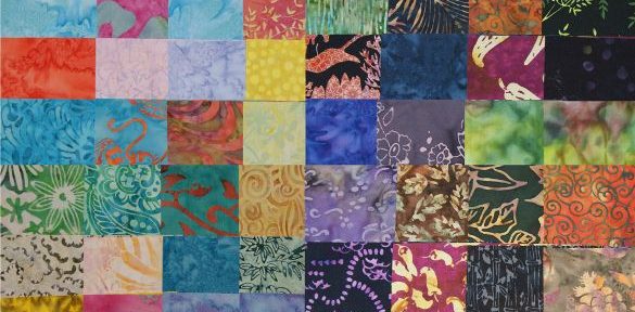 Helle und dunkle Batik-Stoffe aus dem Charmswap 2011