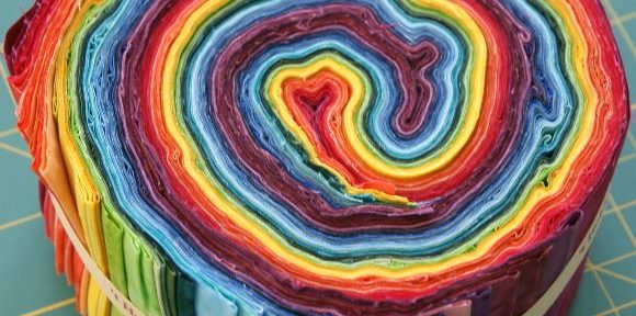 Jelly-Rainbow-Quilt begonnen