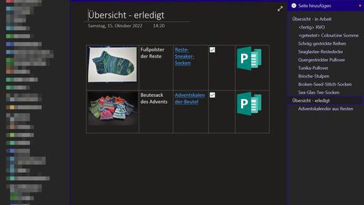 Ordnung im Strickchaos - Onenote