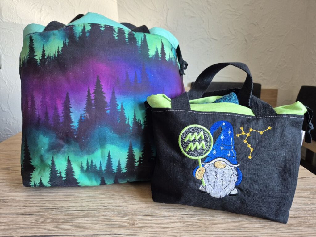 Handgenähte Projettaschen von Nadelmikado perfekt geeignet für Strickprojekte